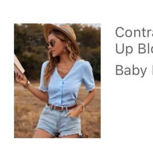 Light Blue Linen Blouse